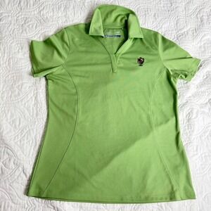 Cutter & Buck Green Golf Performance Collared Polo Shirt Womens Fitted Large NEW